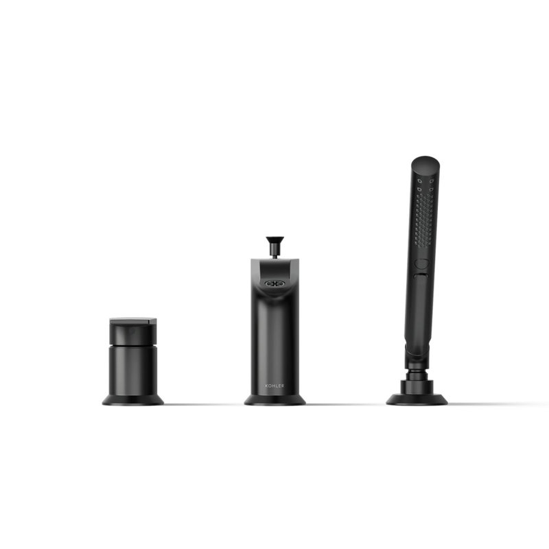 Hint Single-Handle Deck-Mount Bath Faucet With Handshower, Matte Black
