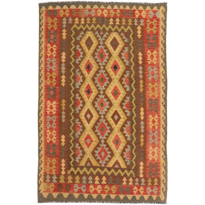 Rectangle 186 cm x 289 cm Geometric Hand Woven Kilim