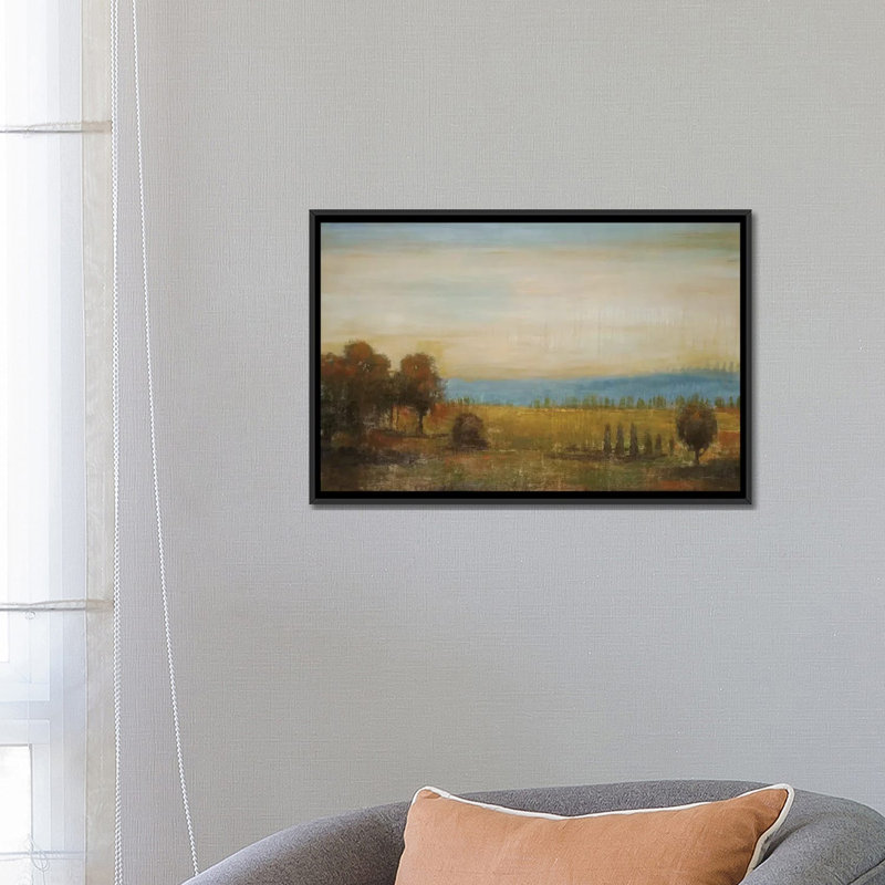 « golden pré », reproduction sur toile, H 18 po x l 26 po x P 1,5 po, Toile avec cadre noir, Pas de tapis