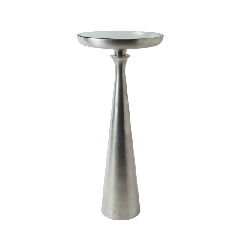 Minaret Accent Table-Lg, Satin Nickel