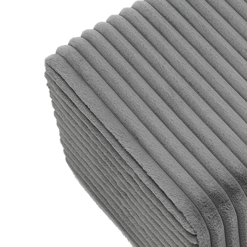 Pouf modulaire rembourré en fausse fourrure de lapin, aucun assemblage requis (ensemble de 2), Gris