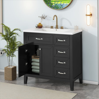 Armoire de salle de bain 36 po avec tiroirs