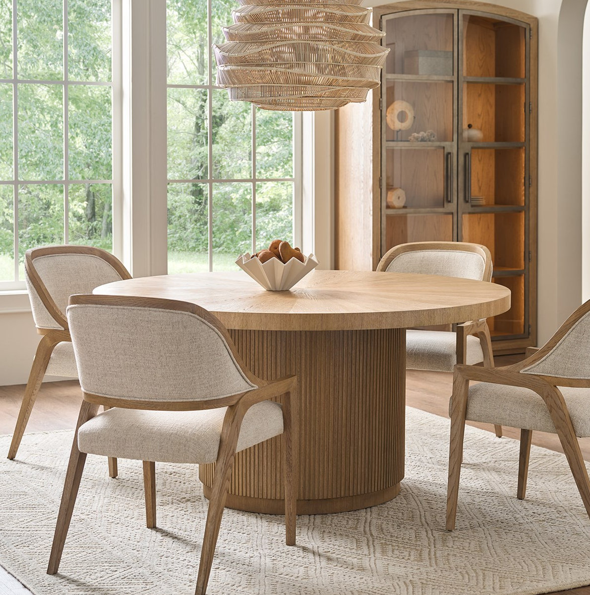 Caterina 60" Oak Dining Table, Skylark