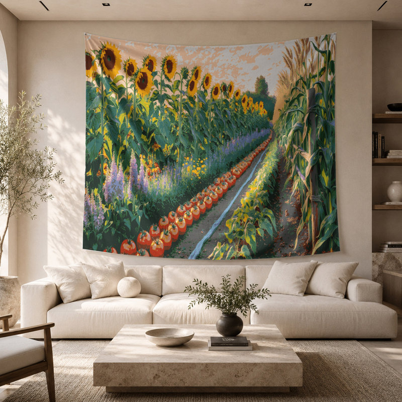 Tapisserie murale Farm Summer Gardens, 26 po x 36 po