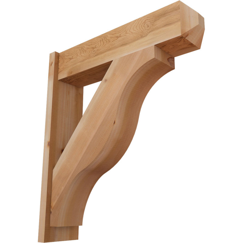 Persienne en bois rustique Funston Craftsman, P 30 po x H 34 po, Cèdre rouge occidental l 7 1/2 po (lisse)
