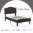 Twin Size Dark Gray Teddy Fabric Upholstered Platform Bed Frame with Height-Adjustable Headboard, Noise-Free Storage Design, No Box Spring Needed-726183387-726183389