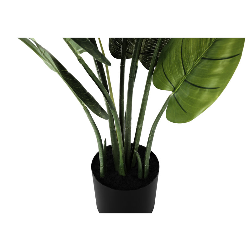 37 po - Arbre artificiel d'intérieur 37 po avec feuilles artificielles en pot noir