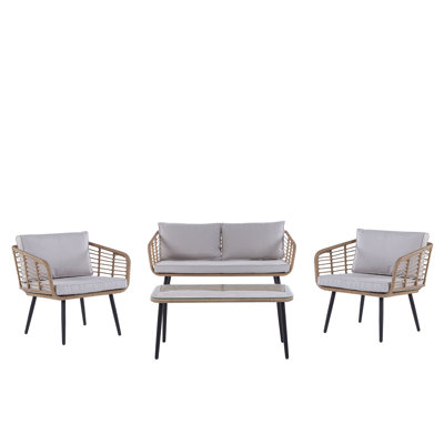 Fembra Rattan 4 - Person Seating Group with Cushions