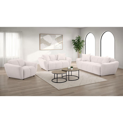 Tampa Greige 3-piece Sofa Set
