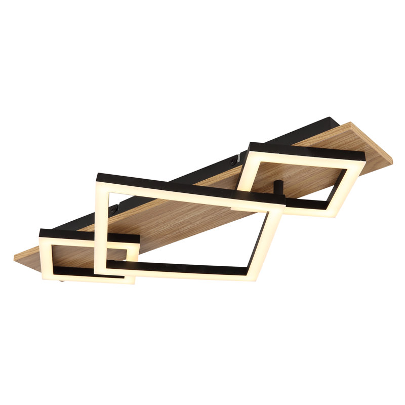 Daundre LED Flush Mount, Matt black/brown