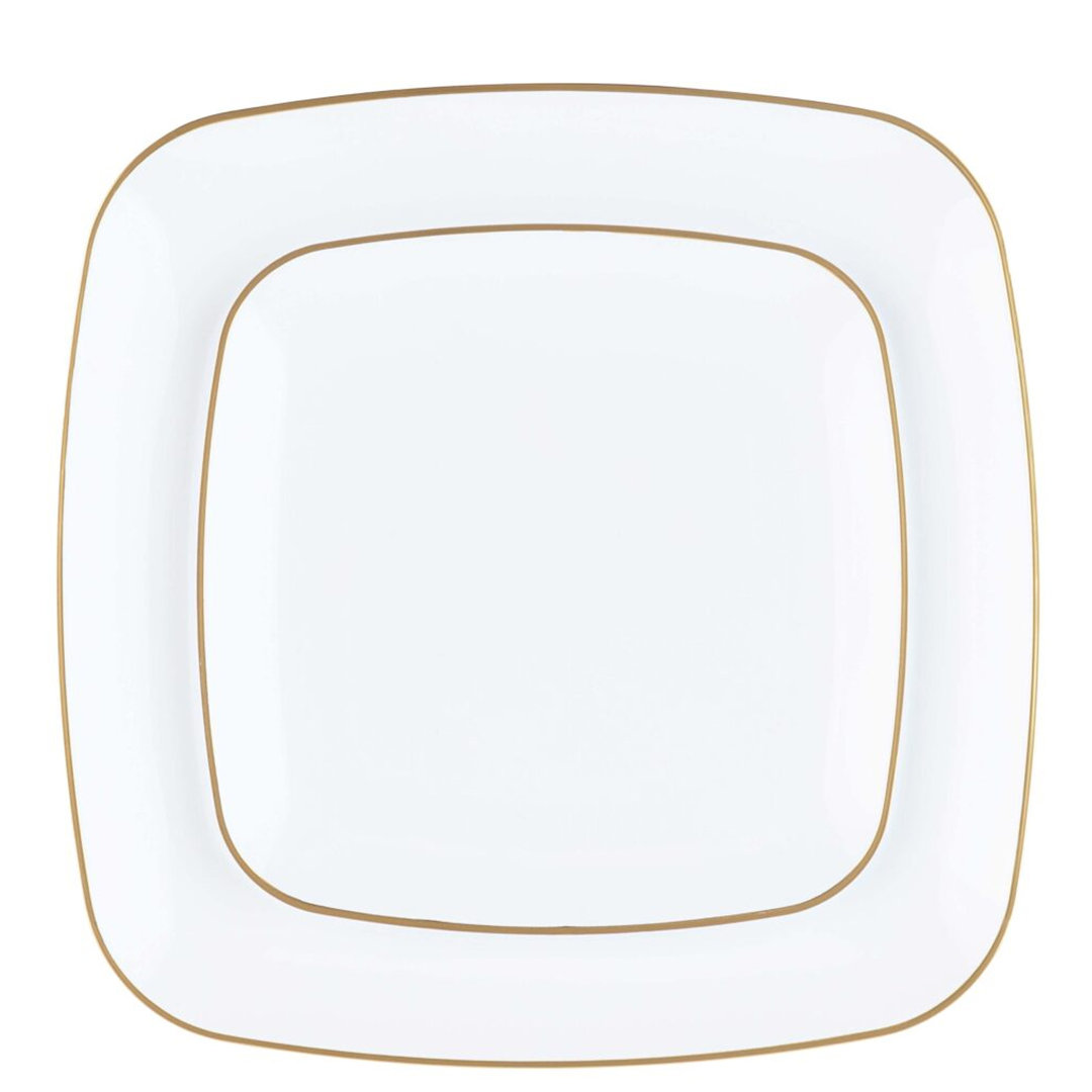Organic Collection White And Gold Rim Square Dinner Plates 10" (set Of 40) Nicole Fantini Collection