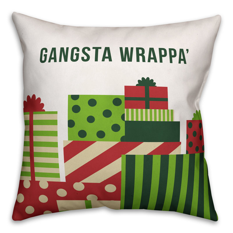 Gangsta Wrappa Polyester Throw Pillow, Pillow Cover