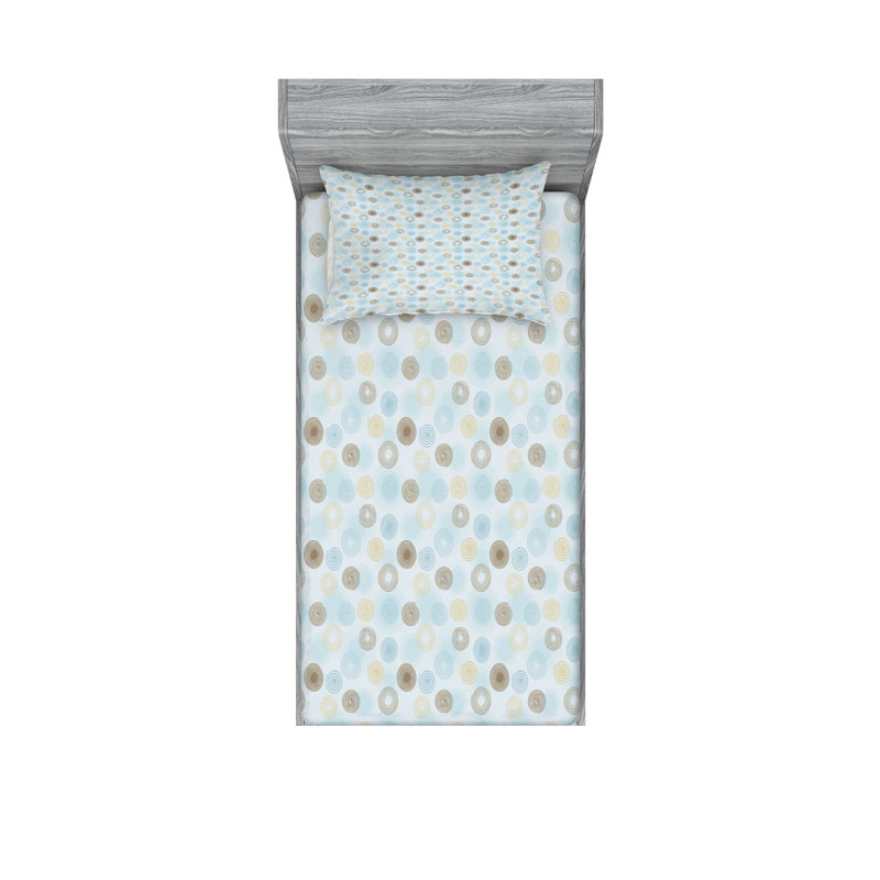 Drap-housse et coussin décoratif Ambesonne, Ensemble de draps-housses pour lit simple + 2 taie