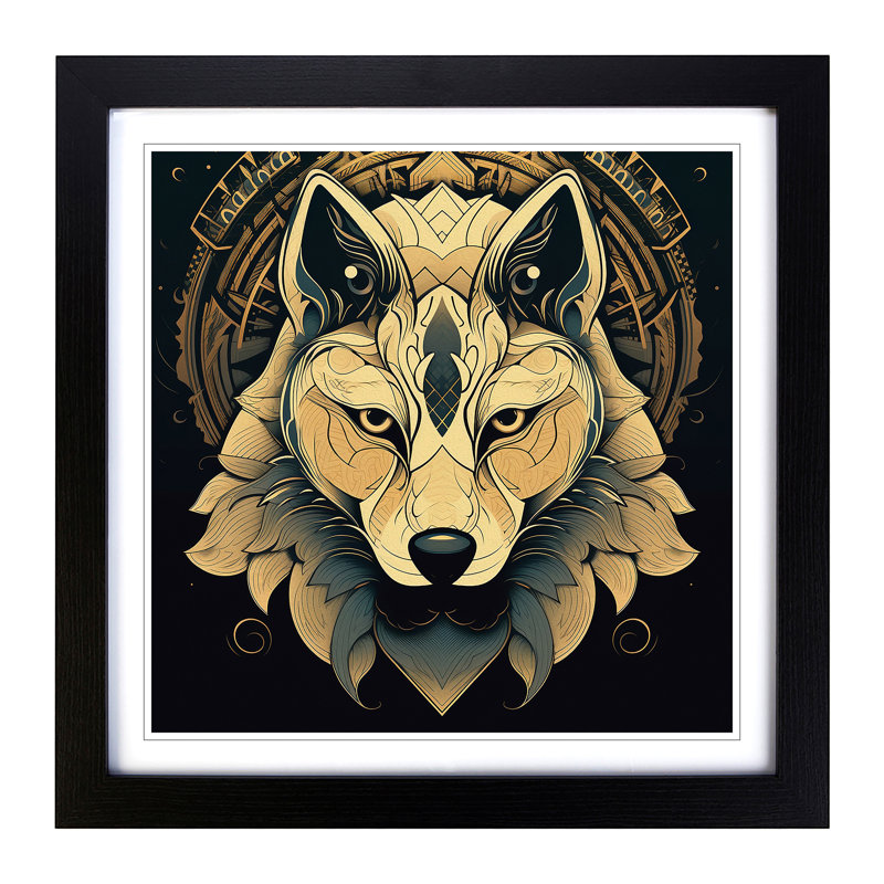 Wolf Art Deco - Framed Print