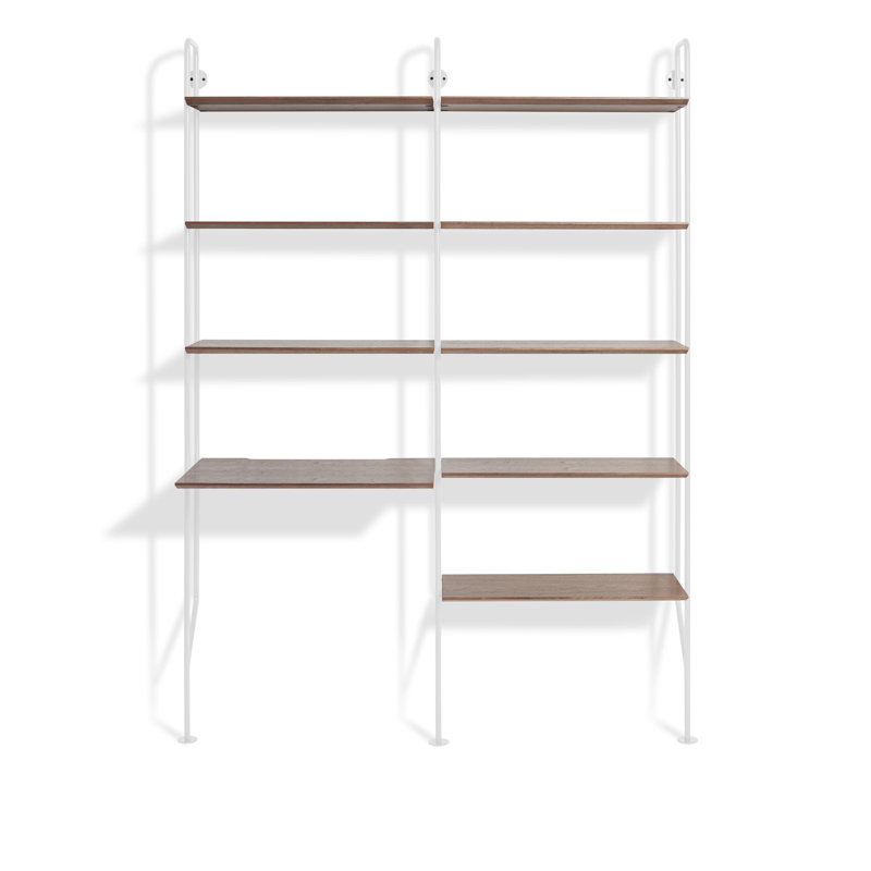 Hitch Ladder Desk, White, Walnut