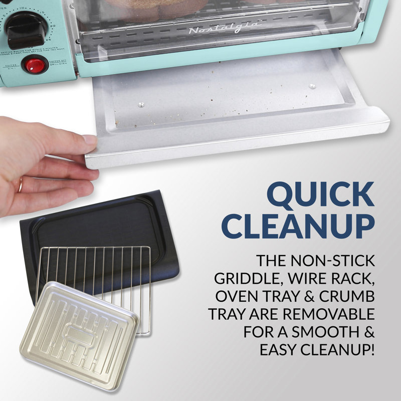 Aqua 3-in-1 Breakfast Station with Griddle and Toaster Oven