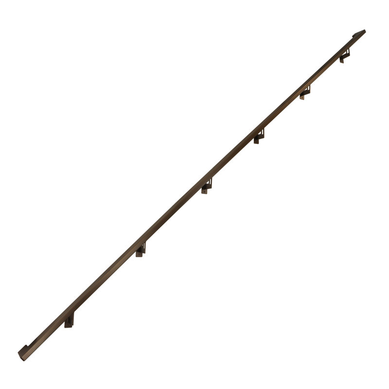 Modern Aluminum Handrail Grab Bar Kit, Adjustable Steel Brackets, Returns to Wall, Powder Coat, 13' W, Bronze