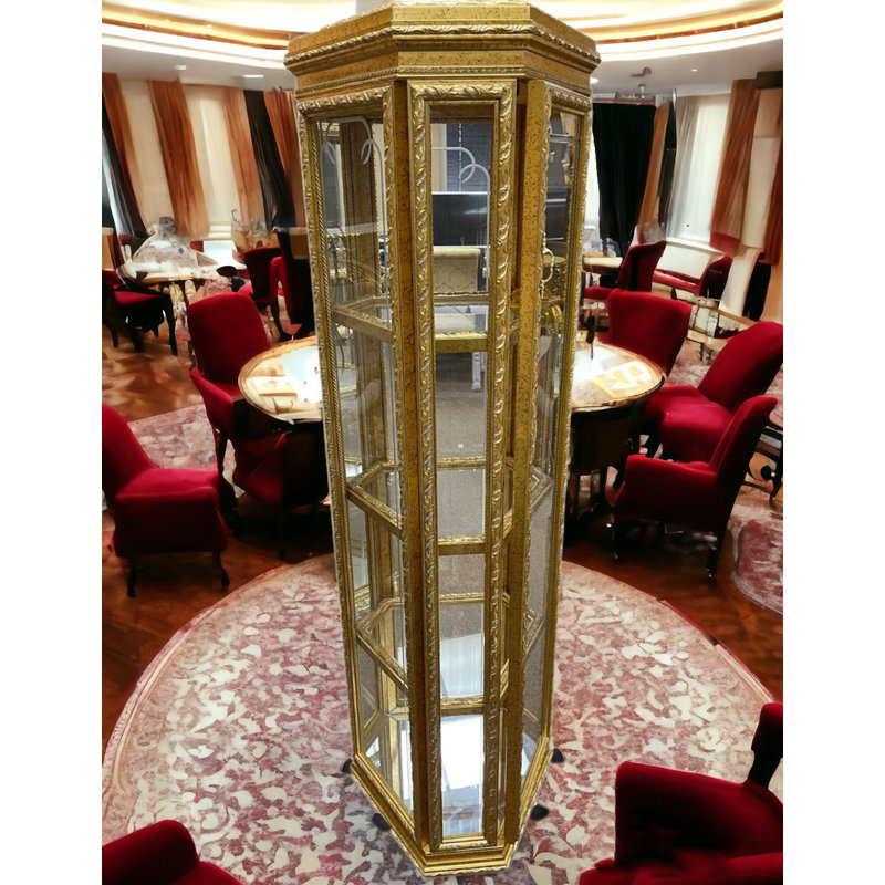 Sumaiyyah Solid Wood Lighted Curio Cabinet