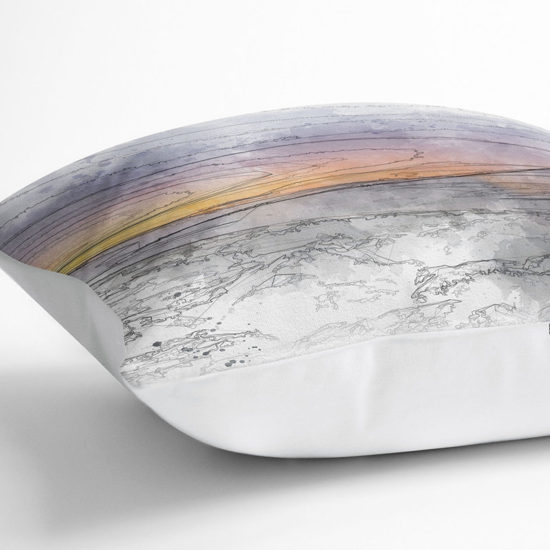 Abstract Square Throw Cushion, White, 55cm H x 55cm W x 20cm D