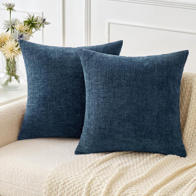 Paquet de 2 housses de coussins décoratifs en chenille pour canapés de salon