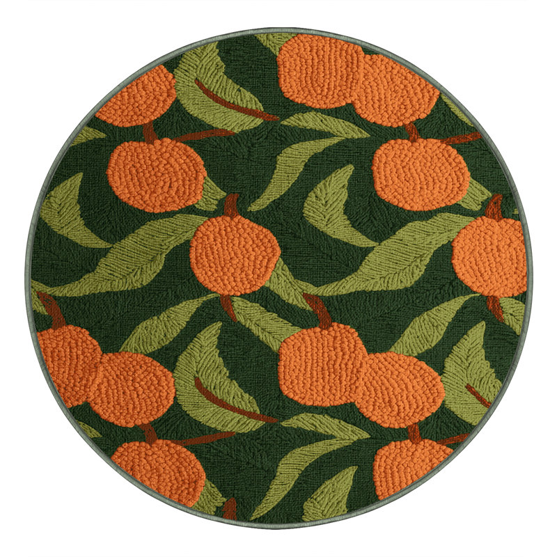  Tapis lavable avec fruits Naranjilla, Rond 8 pi