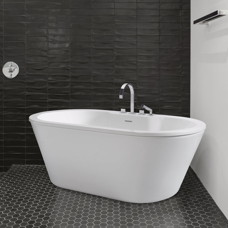 MTI Solutions New Yorker 12 66" Freestanding Air Bathtub, Acrylic CXL® Gloss White