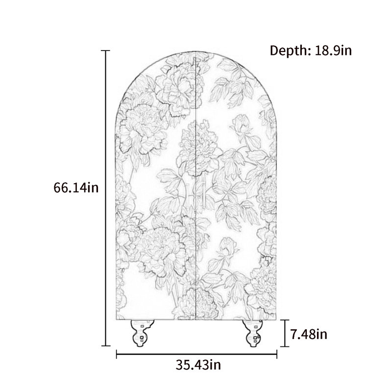 Armoire arquée avec tablettes et portes
