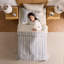 Ensemble d'édredon à lit rayé 5 pièces avec draps et taie d'oreiller Nestl-128727135-128727136