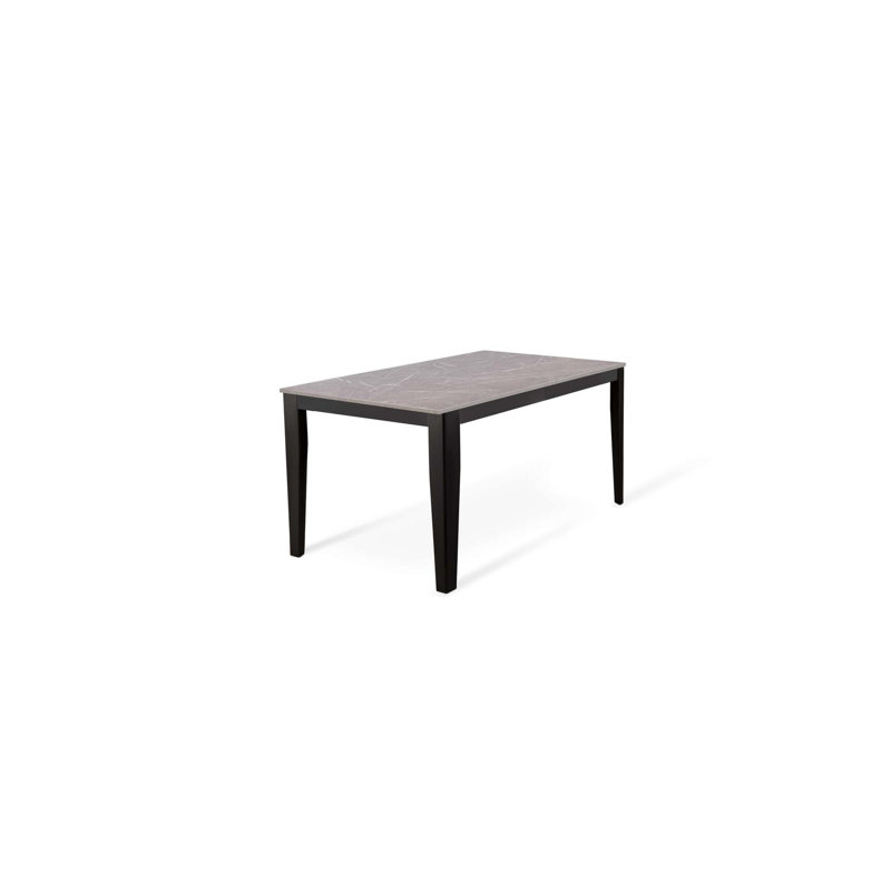 Daja Extendable Oak Rectangular Dining Table, Anthracite, Black