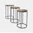 Dondie Round Modern Rustic Solid Wood and Metal Nesting End Tables - Set of 3