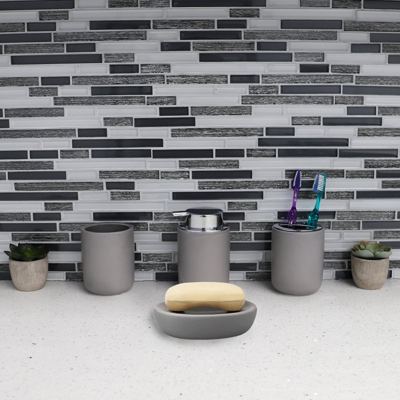 Ensemble d'accessoires de salle de bain 4 pièces Rothesay, Gris
