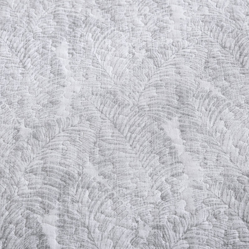 Ensemble de courtepointe réversible en coton gris standard, Courtepointe simple + 1 taie décorative standard