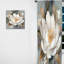 Fleur de pivoine blanche et vibrante - rideau en velours moderne - obscurcissant - 1 panneau-107576986