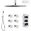 Ensemble de robinet de douche de pluie chromé thermostatique de 8 po à jets pour le corps à fixation au plafond