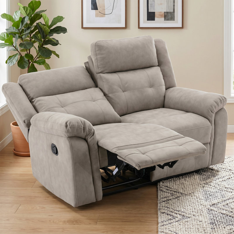 Bonachea 2 Seater Reclining Loveseat, Light Grey