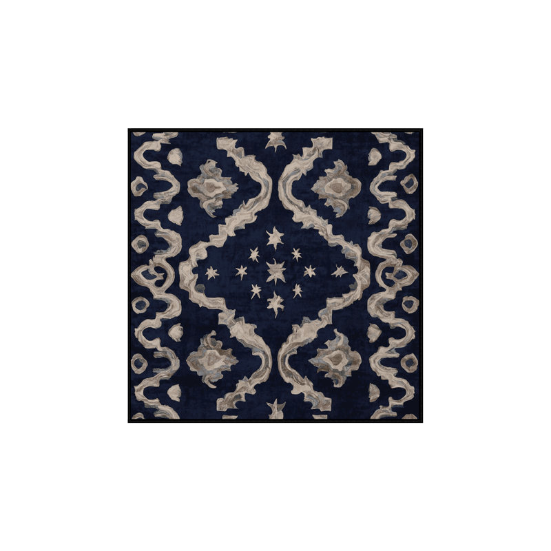 Machine Washable Gray Area Rug, Square 4'