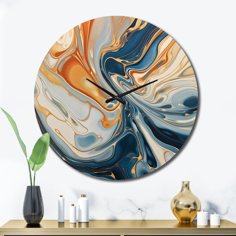 Horloge murale bleu sarcelle symphonique turquoise, Très grand