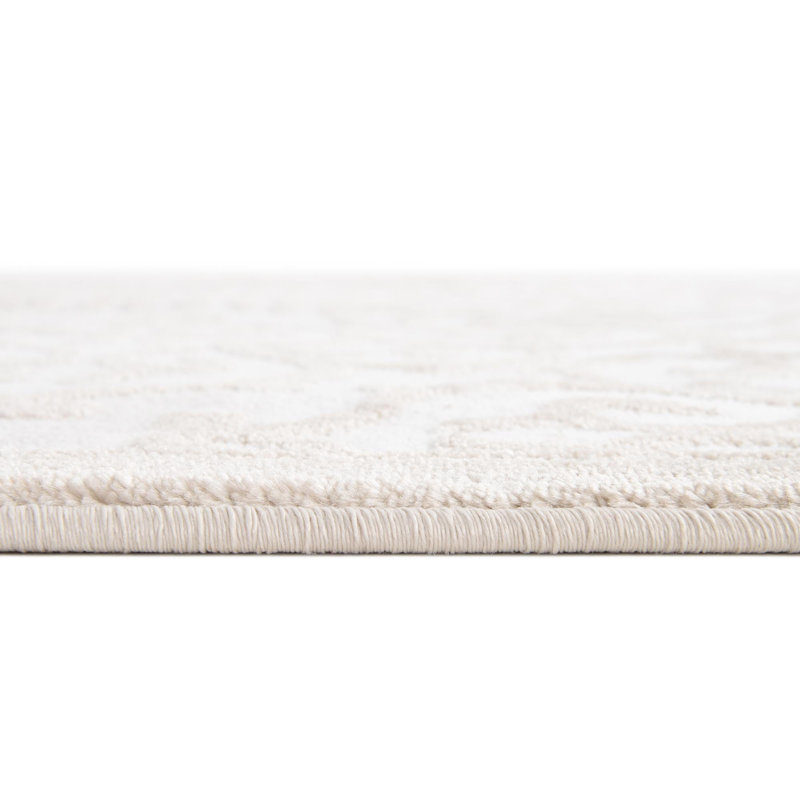 Tapis contemporain de couleur blanche, Octogone 6 po