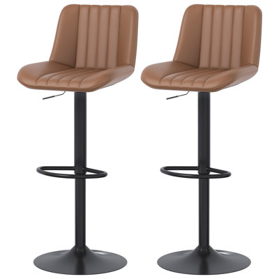 Swivel Upholstered Adjustable Height Counter Stool with Metal Frame
