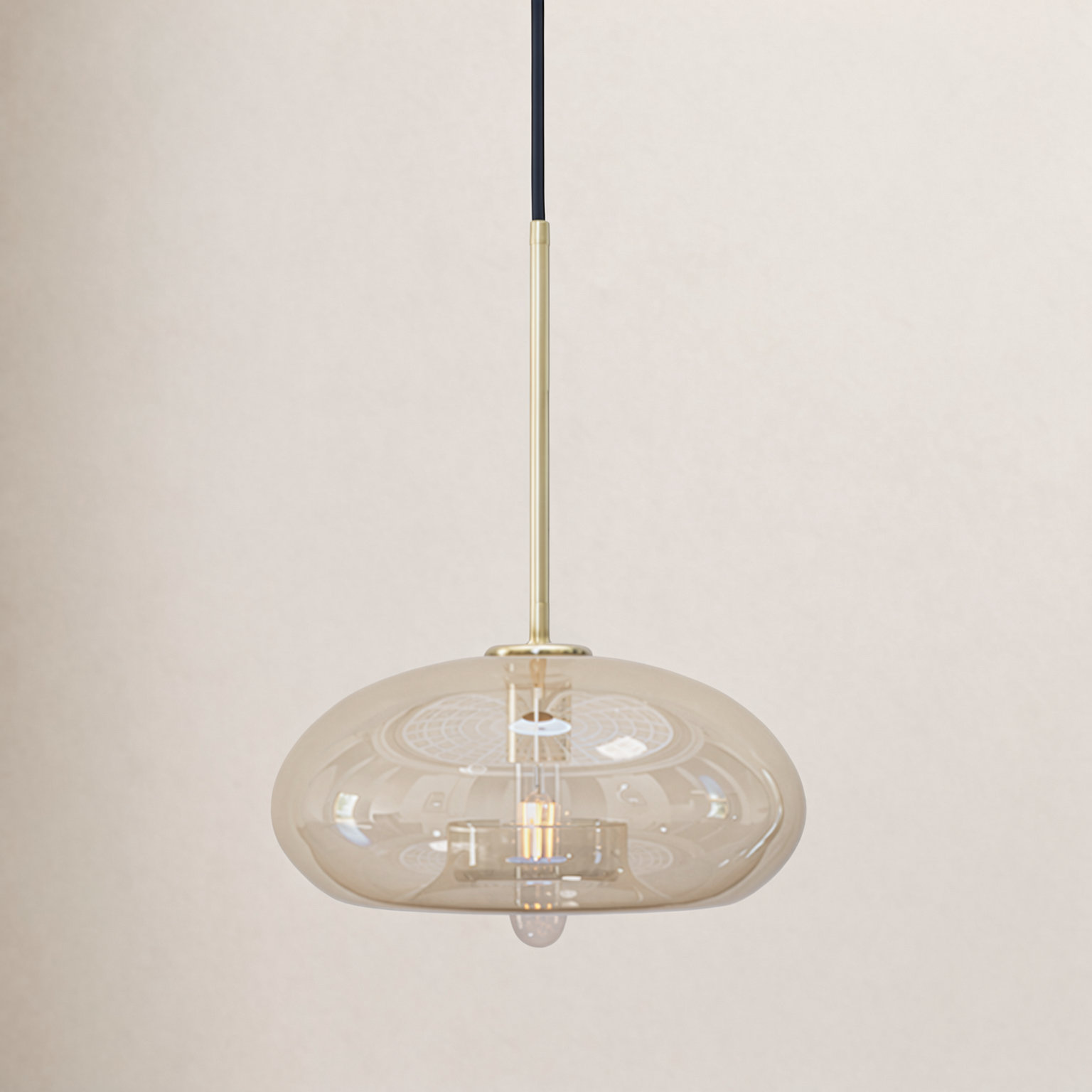 Eathen Single Light Glass Pendant, Amber