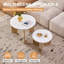Ensemble de 2 tables basses rondes gigognes pour le salon [hauteur interchangeable] Table d'appoint Mid Century-1356810746