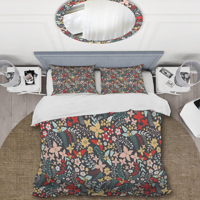 Multicolor Cute Flower Standard Floral Duvet Cover