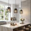 Luminaire suspendu rustique Farmhouse - Lustre cage en métal noir mat pour la cuisine, la salle à manger et le vestibule