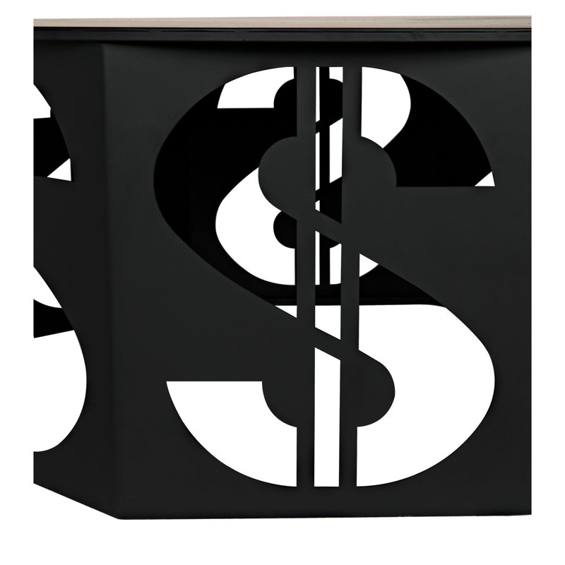 Table basse Dollar, acier noir