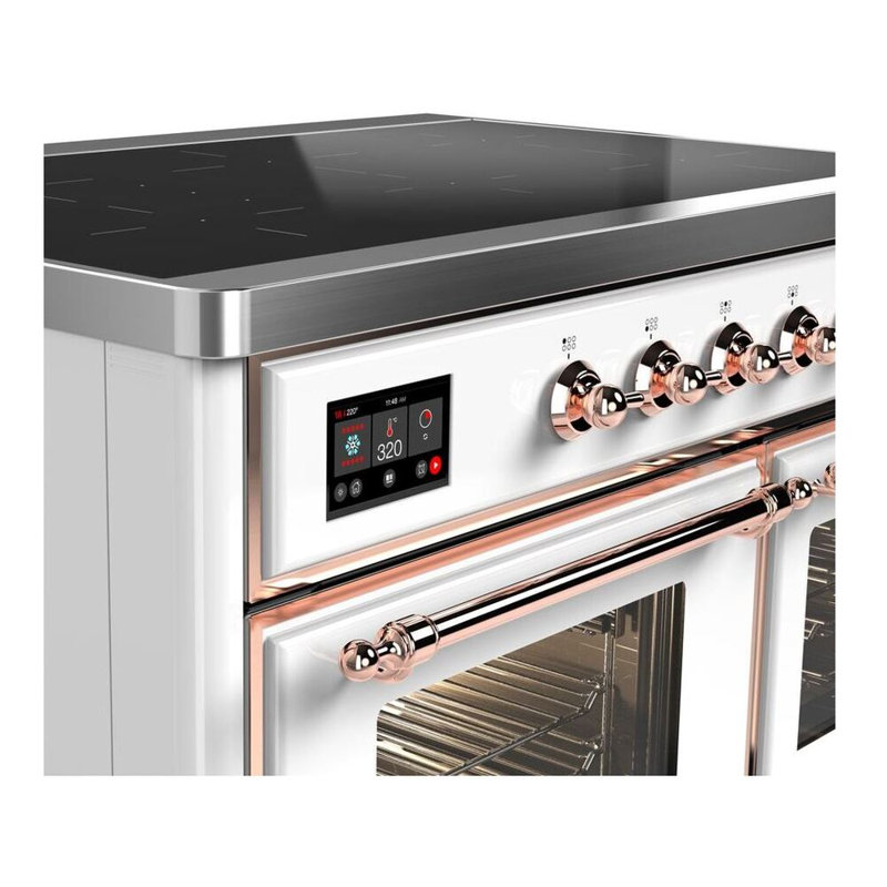 Majestic II 40" Freestanding Induction Range, White/Copper