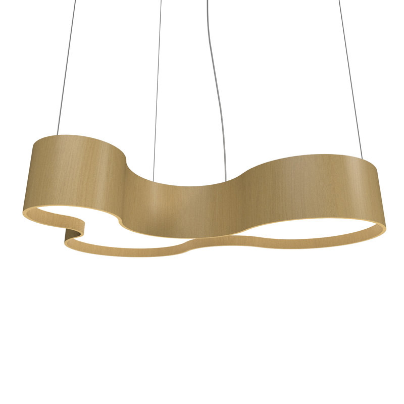 1 - Light LED Pendant, Organic Gold