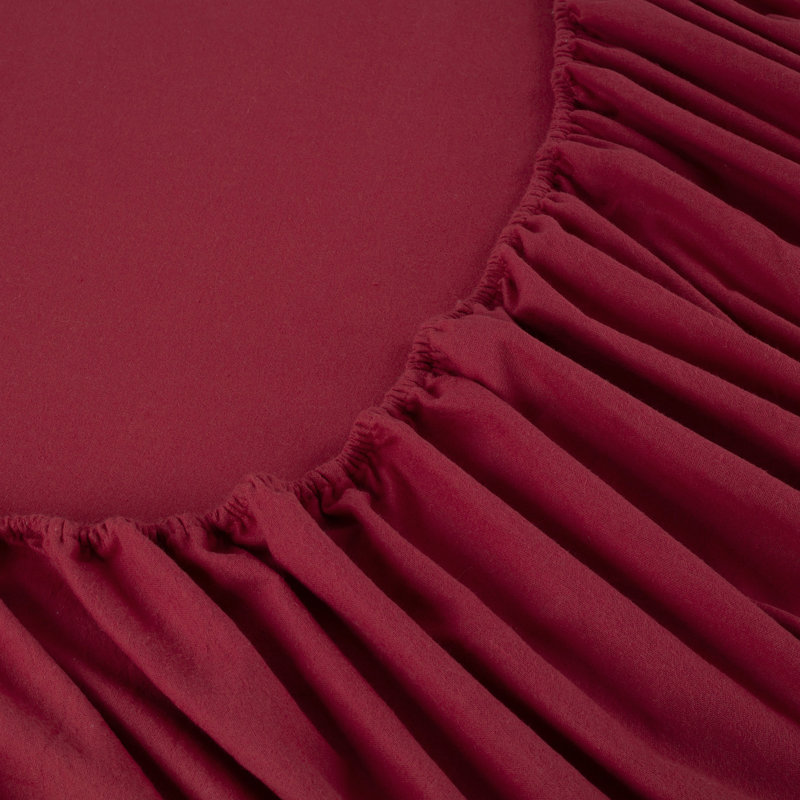 Kathy Ireland 100% Turkish Cotton Flannel Sheet Set, Twin XL Sheet Set + 1 Fitted Sheet + 1 Pillowcase, Burgundy