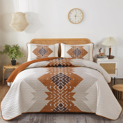 Ensemble de couvre-lit 3 pièces Boho Aztec Western