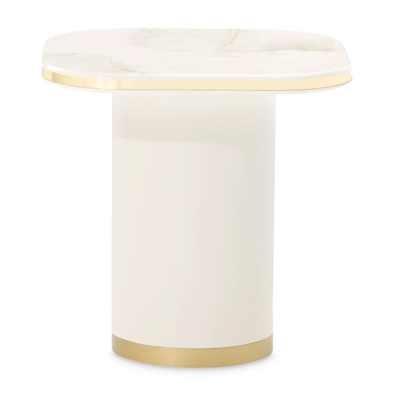 Gineverra End Table - Ivory Gold