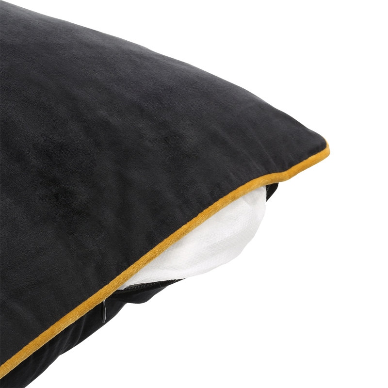 Meridian Square Throw Cushion, Black/Gold